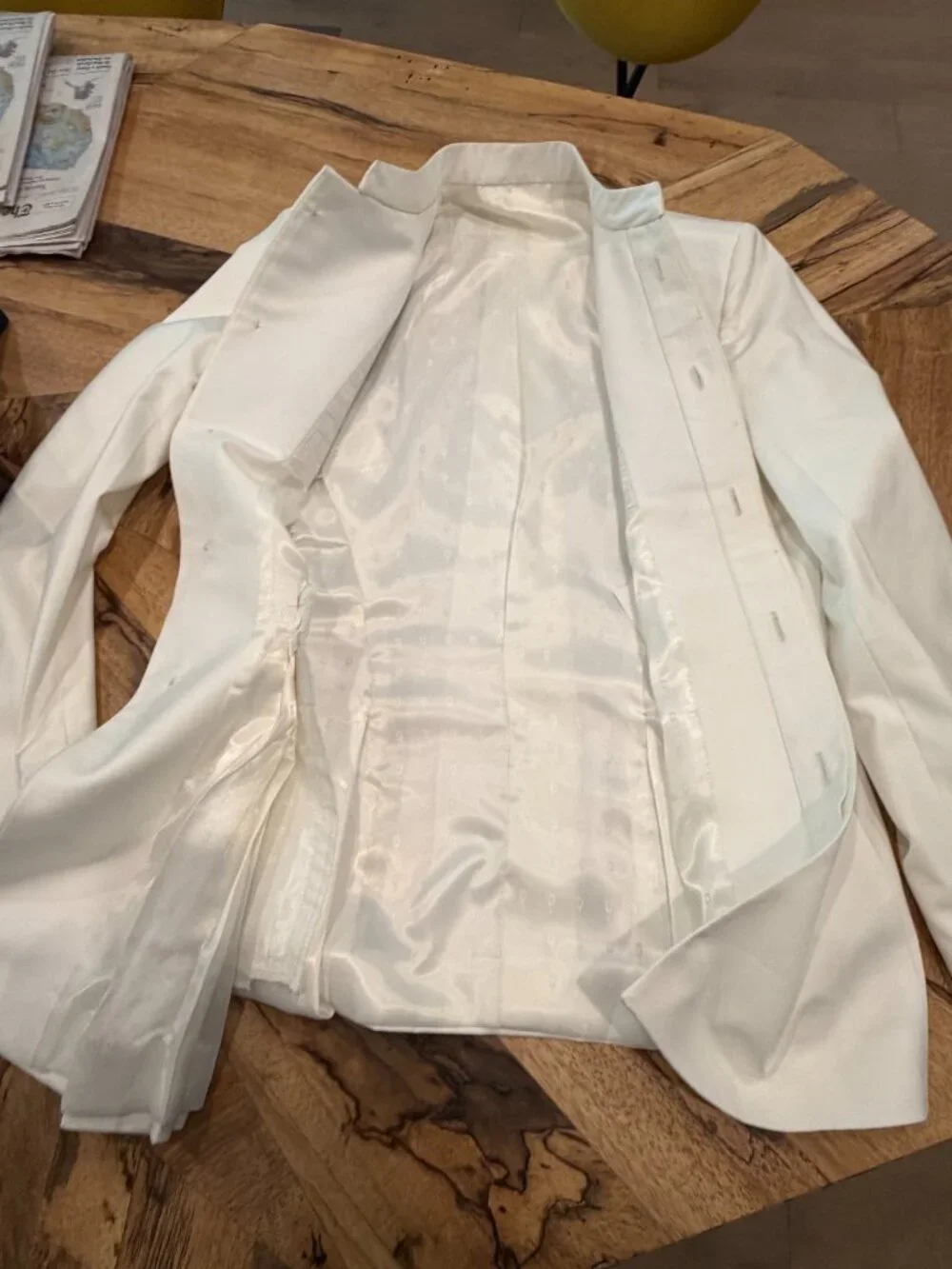 Pernia's Pop Up Bohame Men Milky White Terry Wool Indo-Western Jacket